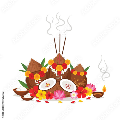 Coconut Incense Puja