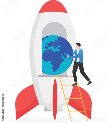 Professional Loading Globe into Global Mission Rocket