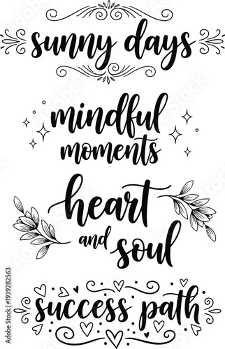 Inspirational quote poster featuring sunny days and success path