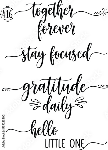 Aesthetic handwritten quotes on a white background for inspiration and motivation