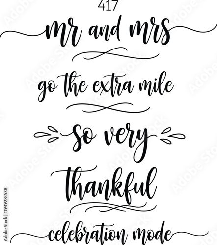 A heartfelt message from mr and mrs celebrating their gratitude and joy