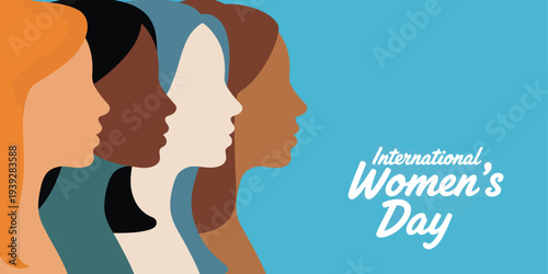 Diverse Women Faces International Womens Day