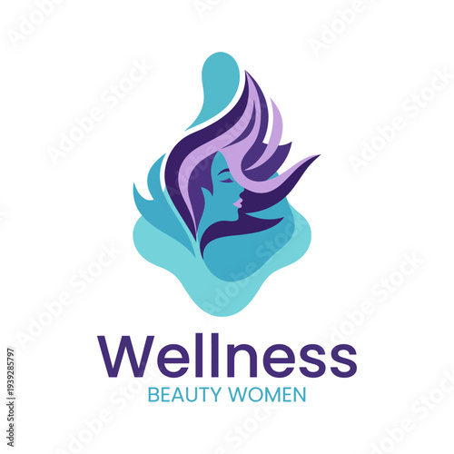 A chic and modern logo design that captures the essence of wellness through a stylish female silhouette, representing beauty and self-care for women.