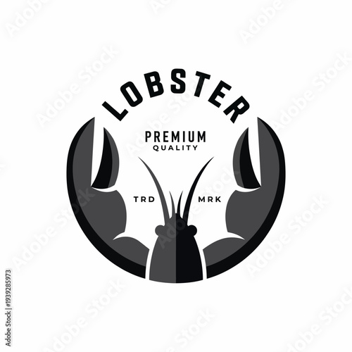 A logo design showcasing a lobster symbolizing premium quality seafood, featuring distinct graphic elements that represent the freshness and excellence of marine products.