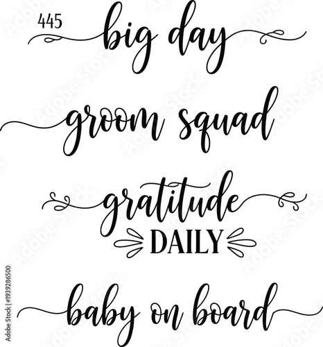 Elegant calligraphy phrases for various occasions and celebrations