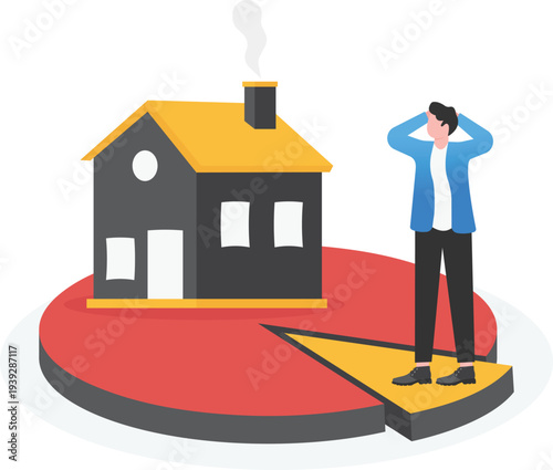 Businessman Stressed by Housing Market on Chart