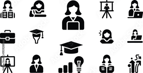 Education Learning Icons Set