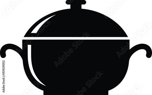 A large serving dish with a lid and two handles for hot food