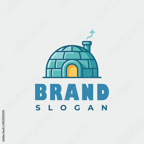This stylized igloo symbolizes warmth and shelter in a modern design, ideal for branding and creative projects focusing on comfort, uniqueness, and innovation themes.