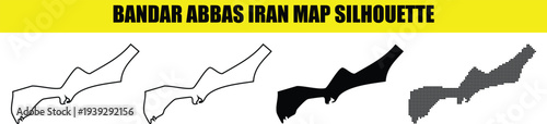 Bandar abbas iran map silhouette, iran region bandar abbas, blank map bandar abbas, borders of bandar abbas, bandar abbas map outline