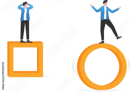 Businessman Facing Empty Result Box Stress