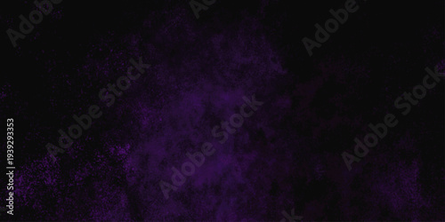 Freeze motion explosion of purple powder dust on a black background. abstract background with a textured gradient effect, suitable for wallpapers or graphic designs. Purple Smoke Cloudscape Texture.