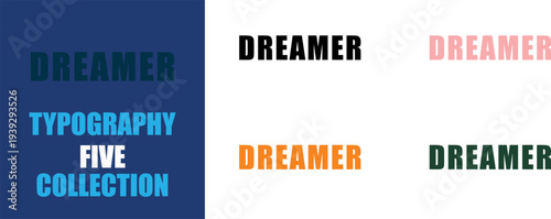 Creative "DREAMER" text art: inspirational word design, a versatile typography collection for various projects.