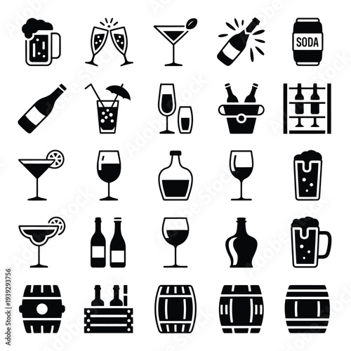 Black and white of drinks and beverages alcohol 1