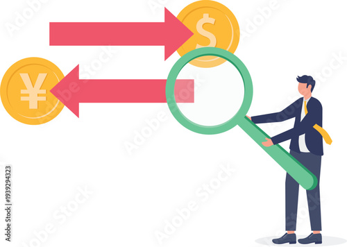 Professional Researching Currency Exchange Trends