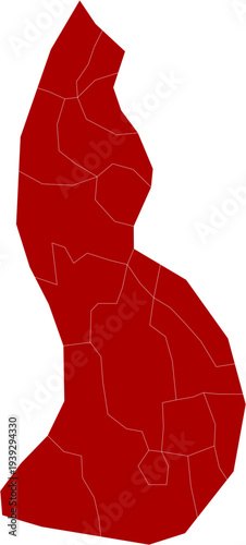 Liechtenstein Map Red Single Color Vector
