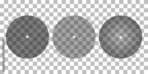 Sunburst element. Radial stripes background. Sunburst icon collection. Retro sunburst design. Vector illustration. Abstract line circle vector background.