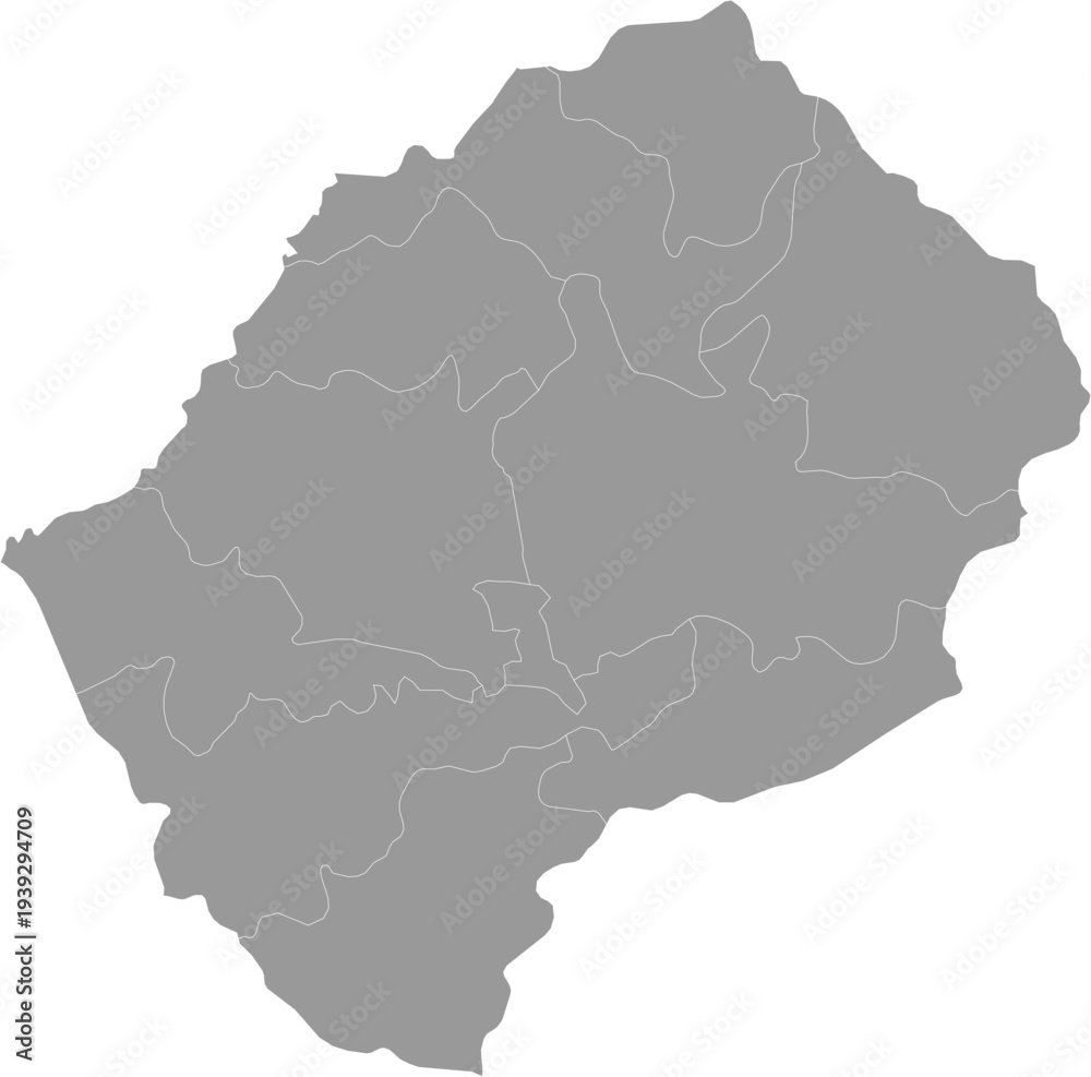 Obraz premium Lesotho Map Gray Single Color Vector