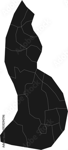 Liechtenstein Map Black Single Color Vector