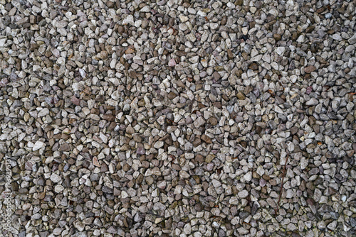 Gravel path seen from above. Fine gravel seen from above. Background of small stones