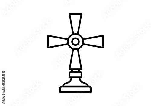 Cruz de altar sobre base en estilo lineal negro como símbolo de fe