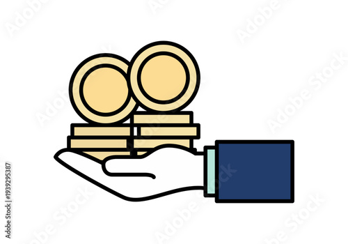 Mano de un empresario sosteniendo monedas de oro como símbolo de ahorro y rentabilidad financiera