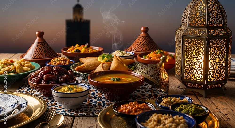 Fototapeta premium Moroccan Food and Drinks.