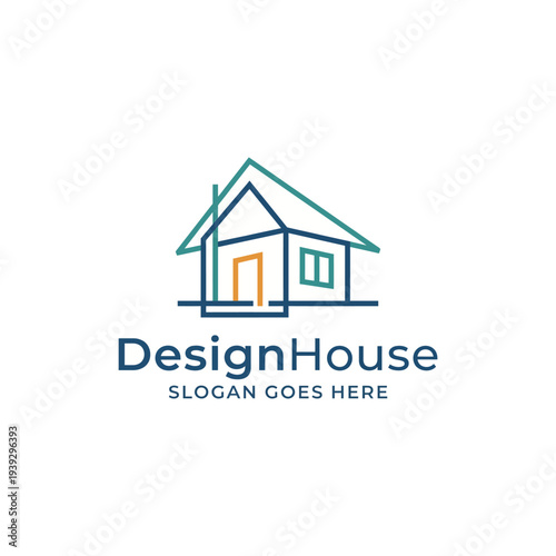 An elegant logo featuring a simple house design with clean lines and a welcoming entrance, perfect for architects and home builders looking to define their brand in style.