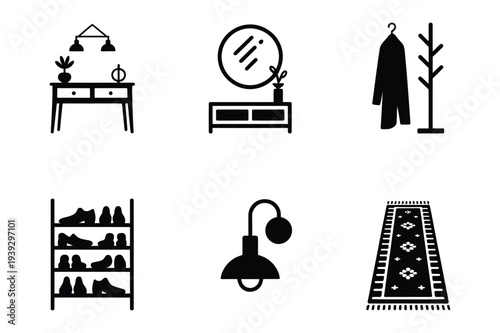 Home Decor and Furnishing Icons Set