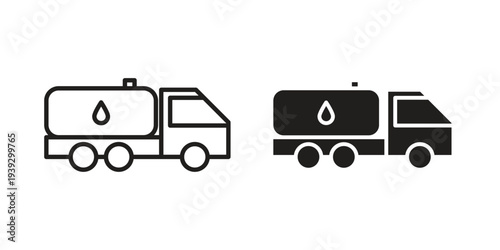 Tank truck icons for templates, web design and infographics