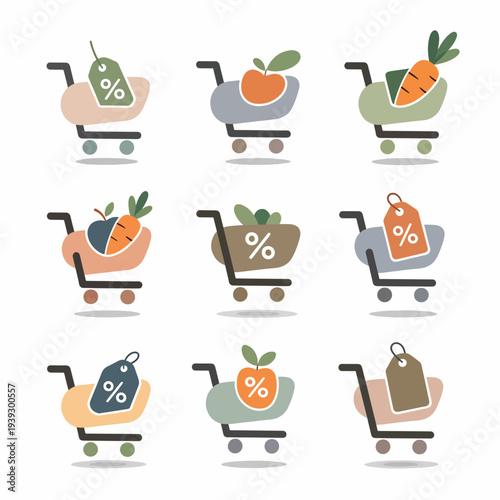 Grocery Shopping Icons