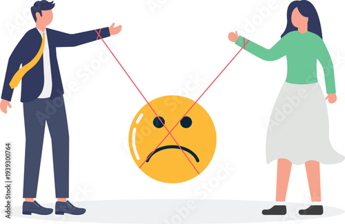 Couple Breaking Negative Mood and Sadness