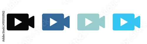 video icon set, play vector set