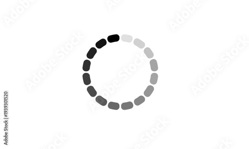 Loading Spinner Icon, Buffering Progress Indicator Symbol on White Background