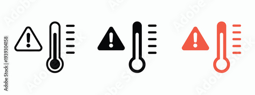 Thermometer Threat Level Icon Vector Fever Heat Danger Alert Symbol