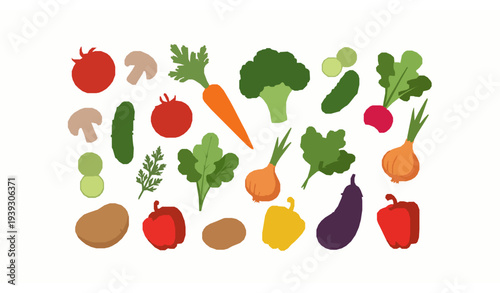 Organic vegetable bundle healthy farm produce vegetarian food vector illustration