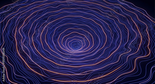 Long Exposure Star Trails in Night Sky.