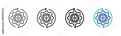 Intelligent Automation Icon Collection Different Style Outline