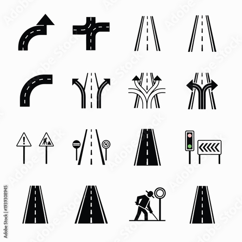 Road Sign Icons Set