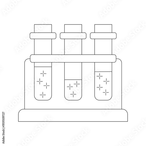  Chemistry lab and diagrammatic icons showing assorted experiments, glassware and molecules isolated on white for design elements, black and white vector illustration