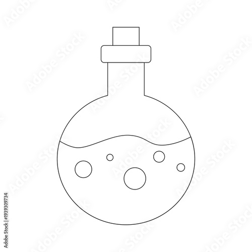  Chemistry lab and diagrammatic icons showing assorted experiments, glassware and molecules isolated on white for design elements, black and white vector illustration