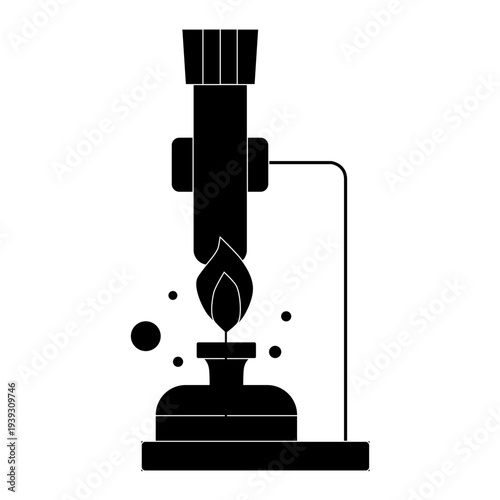  Chemistry lab and diagrammatic icons showing assorted experiments, glassware and molecules isolated on white for design elements, black and white vector illustration