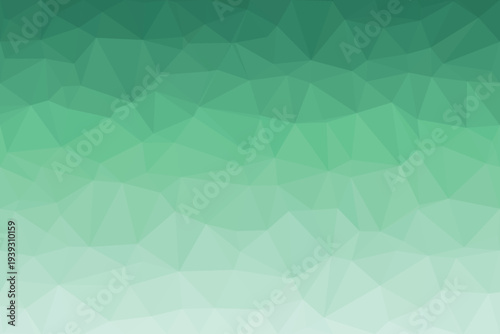 A refreshing low poly geometric pattern exhibits a smooth gradient from deep emerald green to soft mint green