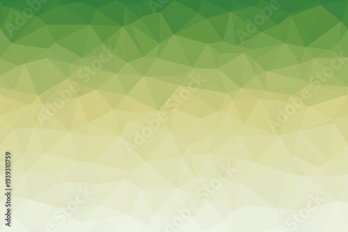 A seamless polygonal pattern transitions from a deep green to a light yellow hue creating a vibrant visual
