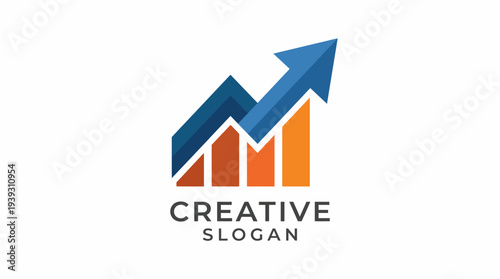 A sleek and modern graph design with an upward arrow, symbolizing creative growth, success, and progress in business or personal endeavors with vibrant colors.