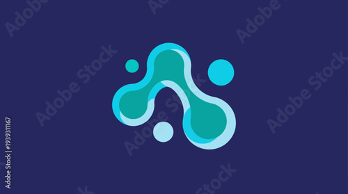 This image showcases fluid shapes in varying shades of turquoise against a dark background, creating a visually captivating design that exudes modernity and creativity.