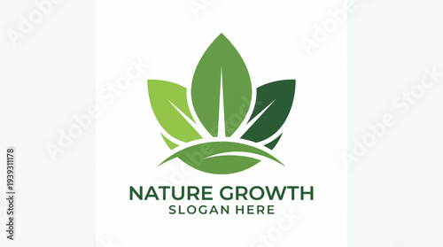 This image presents a sleek logo featuring fresh green leaves symbolizing growth and sustainability, ideal for eco-friendly brands and businesses in the nature sector.
