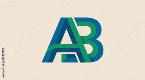 This image showcases a contemporary logo featuring the stylized letters A and B interconnected in a dynamic way, representing modern branding with an artistic flair.
