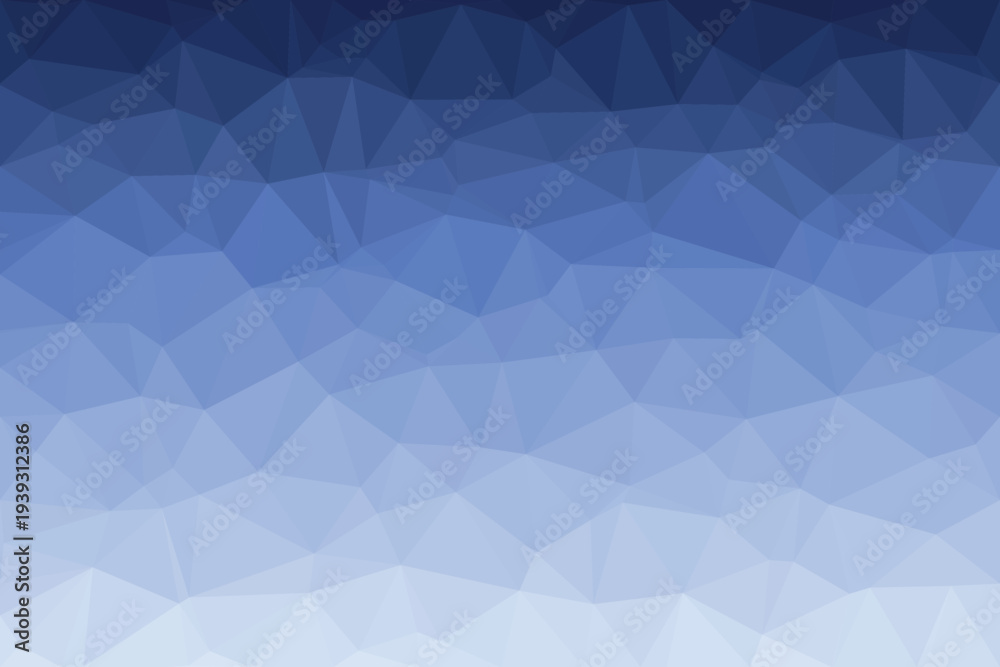Fototapeta premium A tranquil low poly pattern showcasing a smooth color transition from a deep navy to a soft sky blue