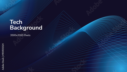 Abstract blue technology background with dynamic glowing lines and digital wave pattern